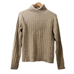 Pendleton Womens L Turtleneck Sweater Ribbed Knit Viscose Merino Wool Cashmere